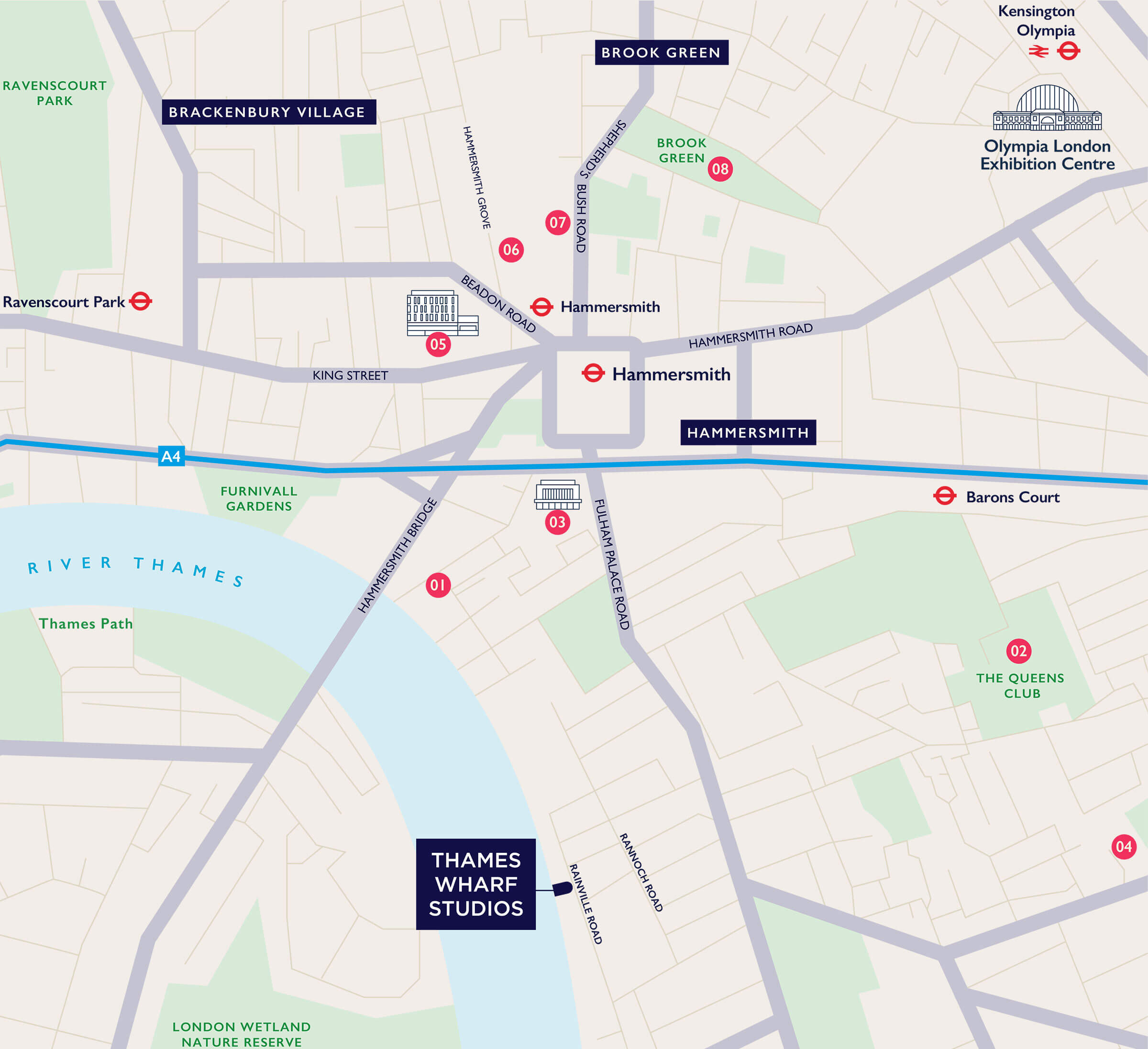 Thames Wharf Map
