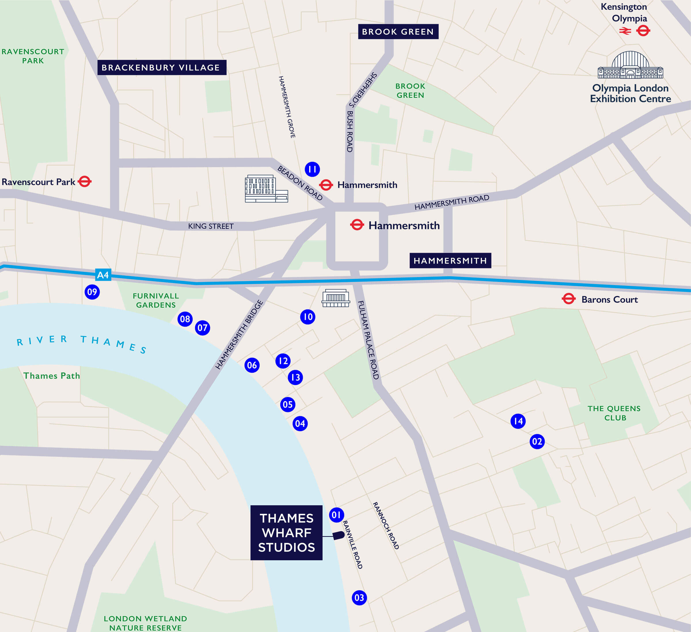 Thames Wharf Map
