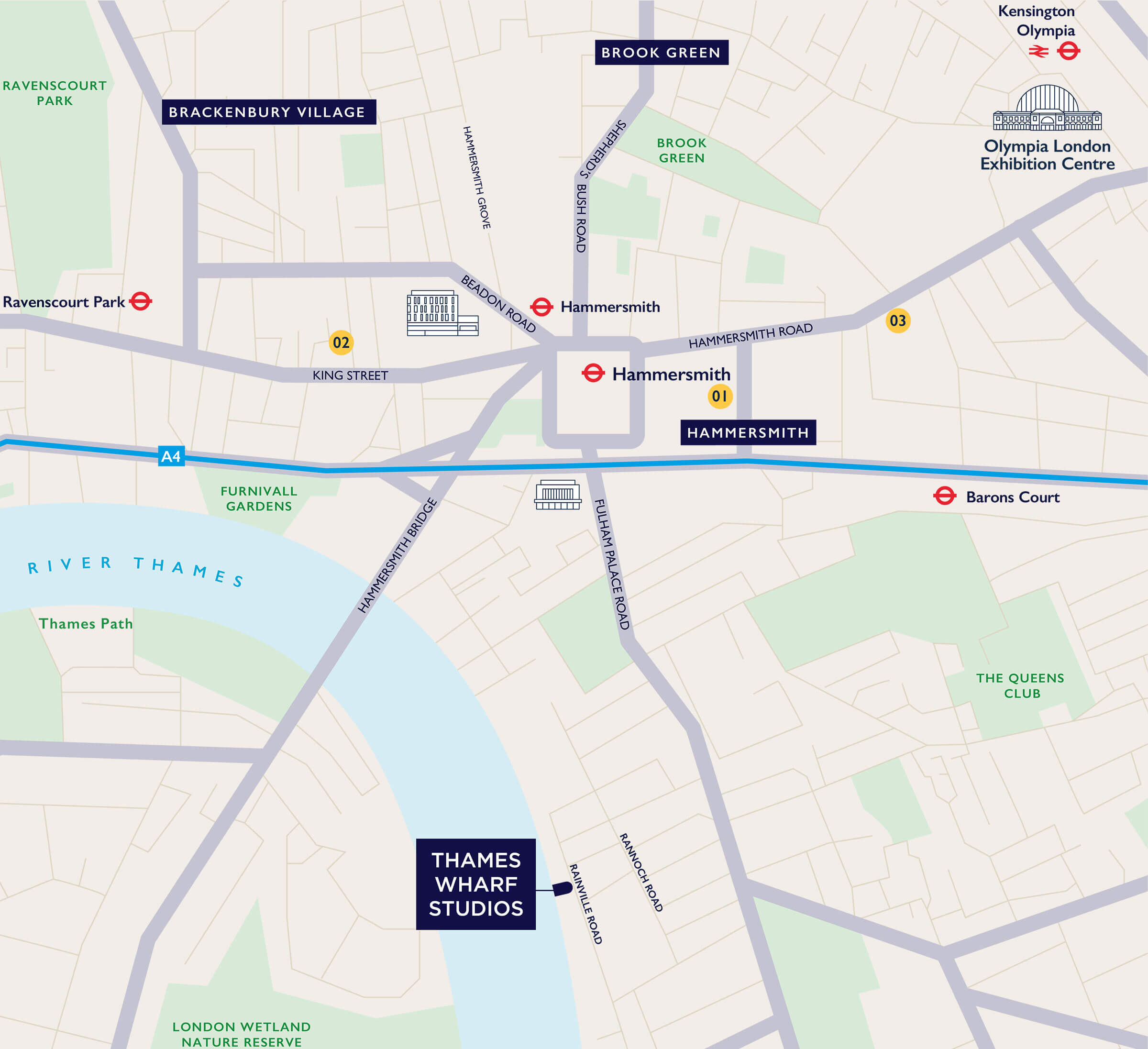 Thames Wharf Map