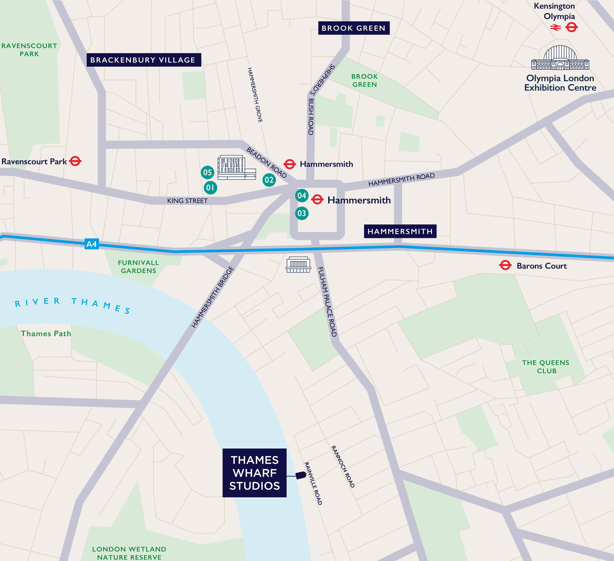 Thames Wharf Map